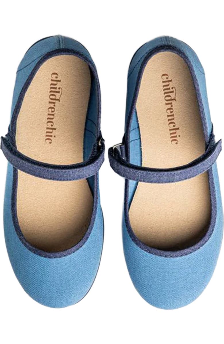 CHILDRENCHIC Kids' Evelyn Mary Jane Flat, Alternate, color, Blue