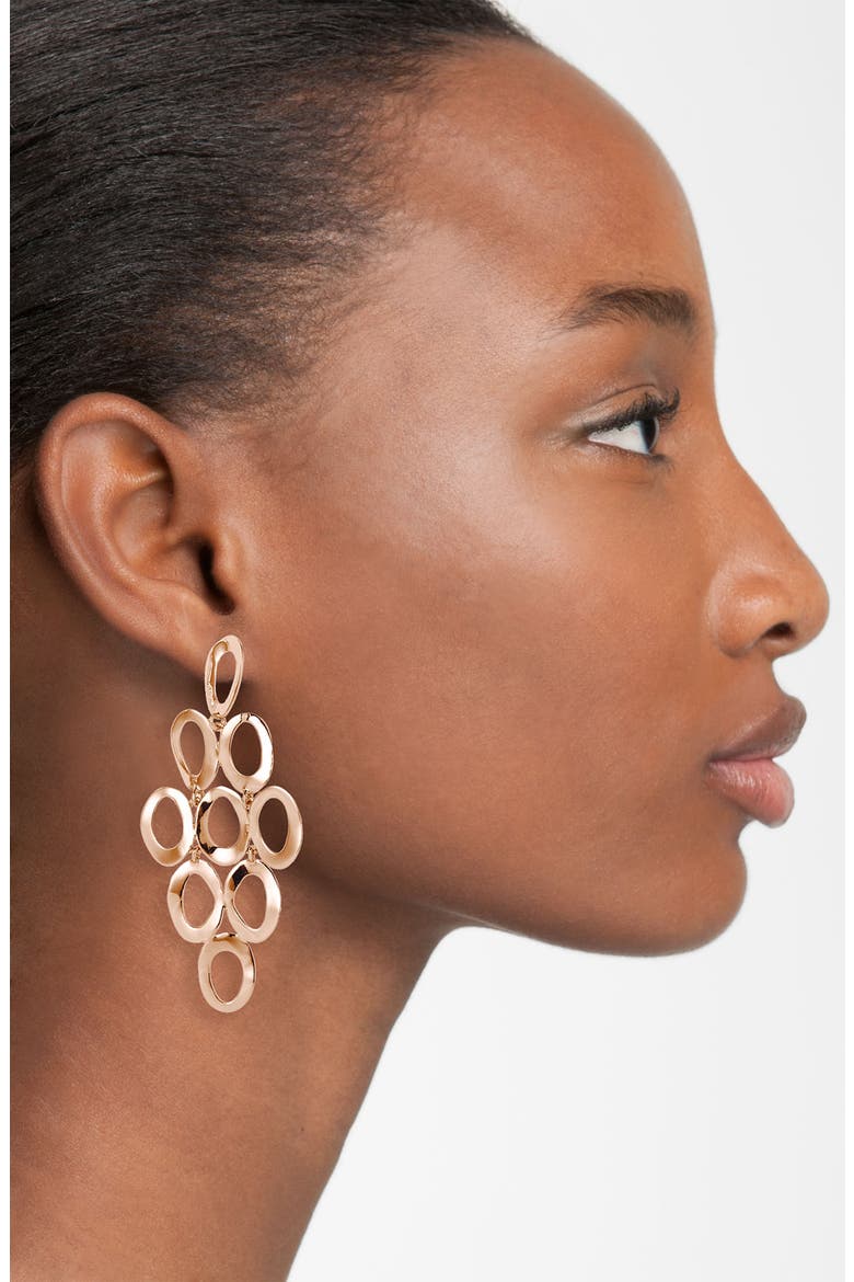 Open Oval Cascade Earrings, Alternate, color, STERLING SILVER