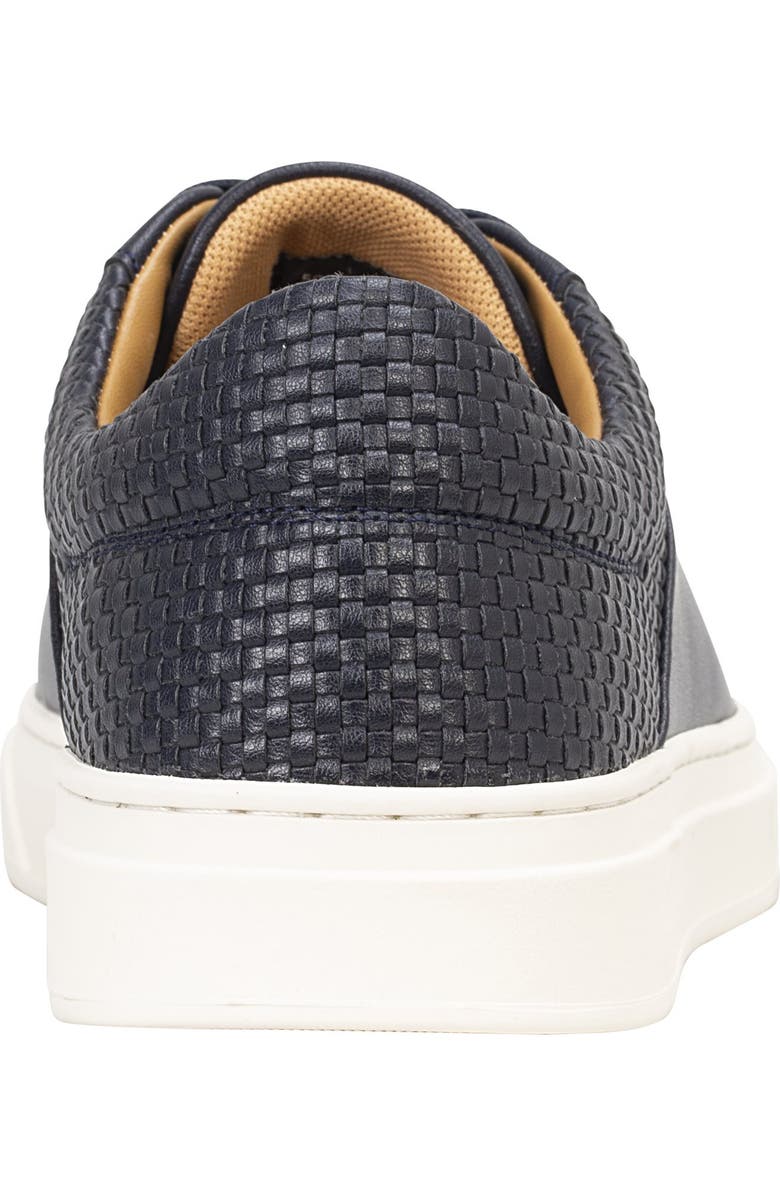 BOSS Kieran Woven Leather Low Top Sneaker, Alternate, color, Dark Blue