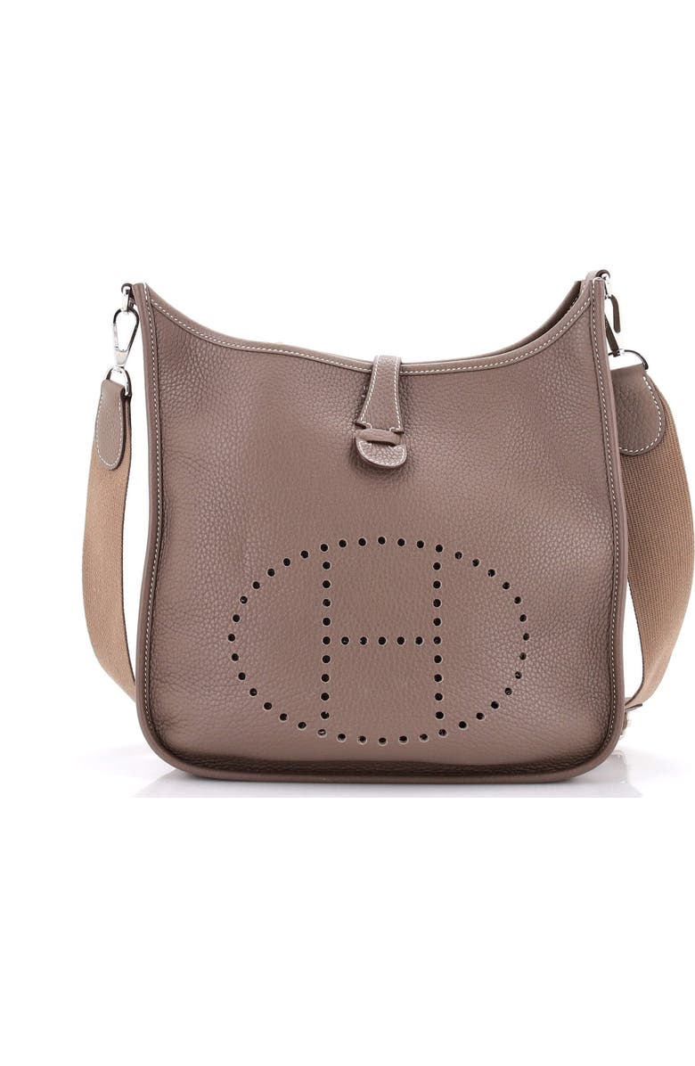 Pre-Owned Hermes Evelyne Bag Gen III Clemence PM, Main, color, Etoupe