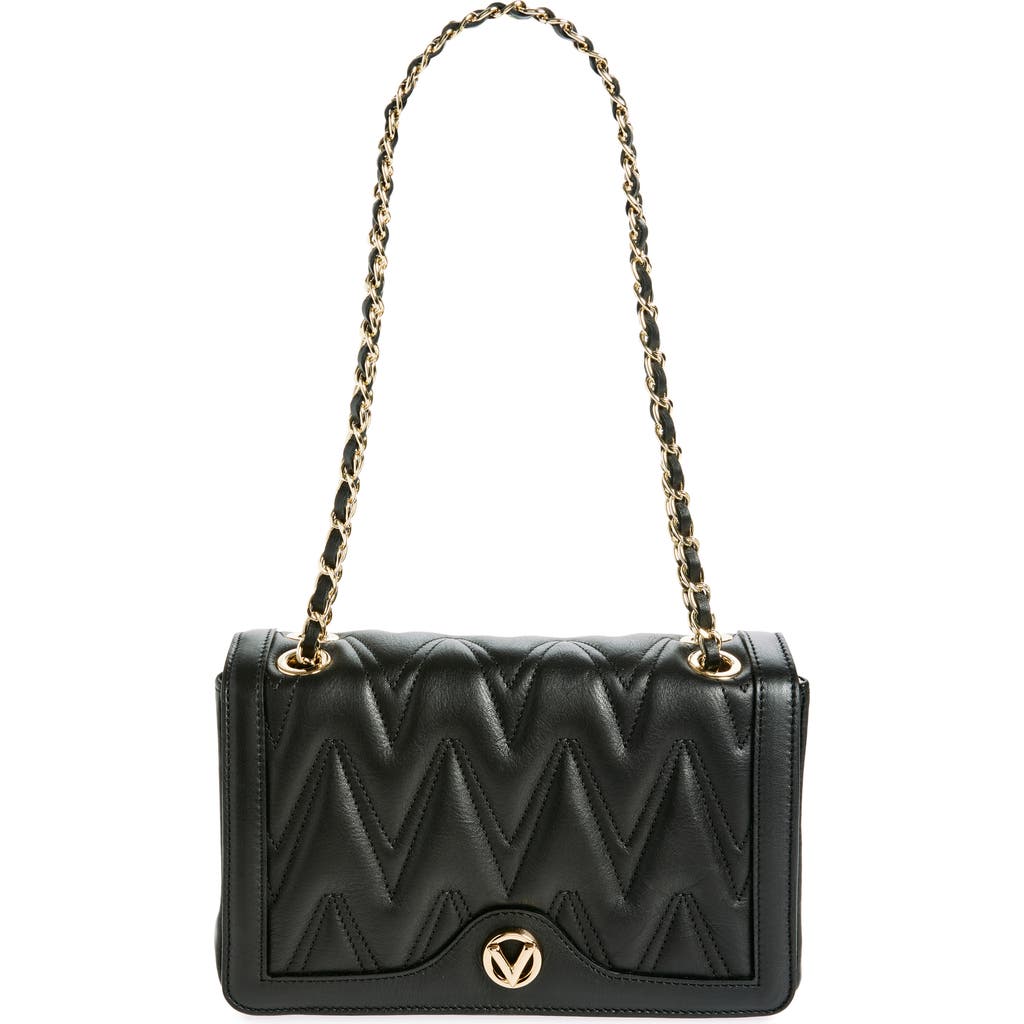 Valentino By Mario Valentino Auror Quilted Leather Shoulder Bag In Black