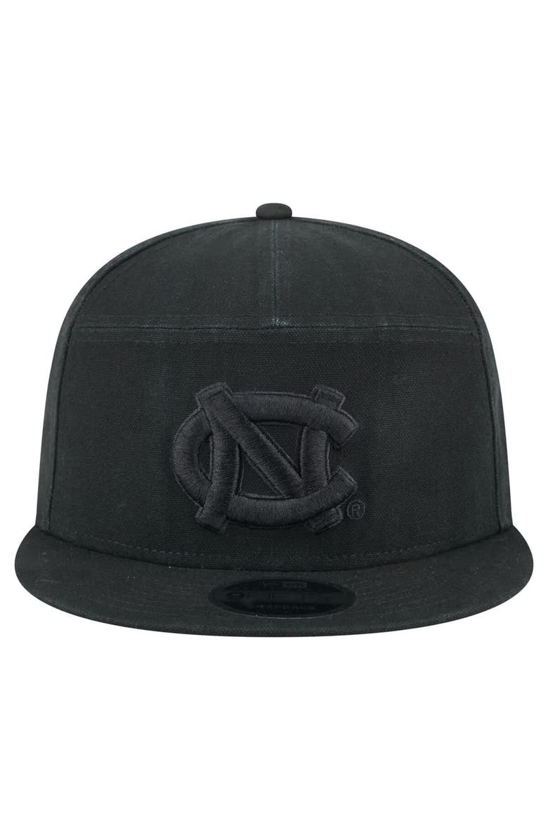 New Era Men's New Era Black North Carolina Tar Heels Adventure Canvas Split Panel 9FIFTY Snapback Hat, Alternate, color,