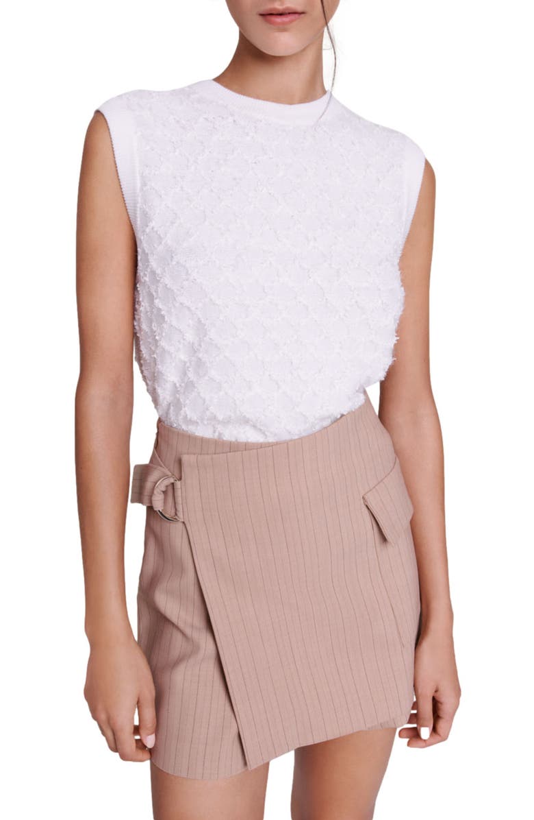 maje Iharell Stripe Wool Blend Wrap Skort, Alternate, color, 