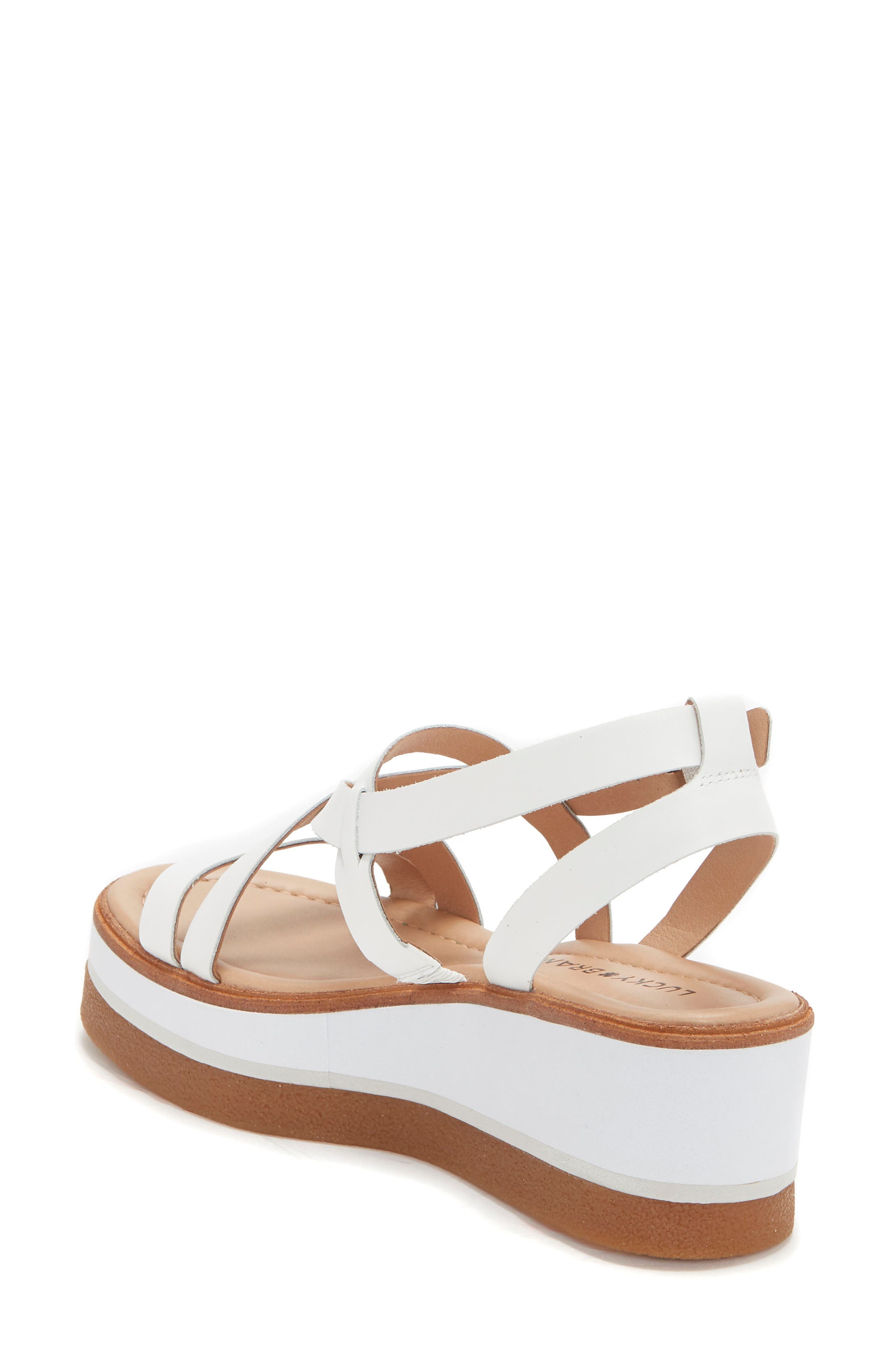 Ticey Platform Wedge Sandal, Alternate, color, WHITE LEATHER
