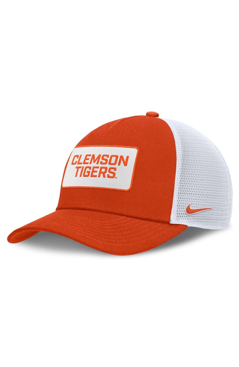 Nike Men's Nike Orange/White Clemson Tigers 2025 On-Field Rise Patch Trucker Adjustable Hat, Main, color, Orange
