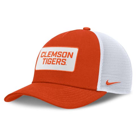 Men's Nike Orange/White Clemson Tigers 2025 On-Field Rise Patch Trucker Adjustable Hat