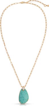 Ettika Majestic Reconstituted Turquoise Pendant Necklace