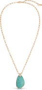 Ettika Majestic Reconstituted Turquoise Pendant Necklace