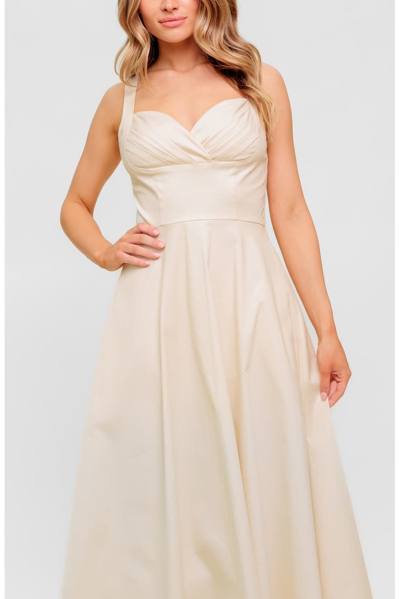 Sweetheart Twill Maxi Dress, Alternate, color, CREAM