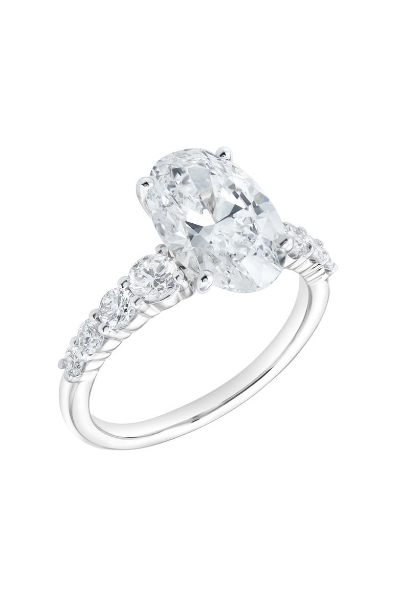 Camila 14K Gold Oval Lab Grown Diamond Engagement Ring - 2.5 Ct, Alternate, color, 14K White Gold
