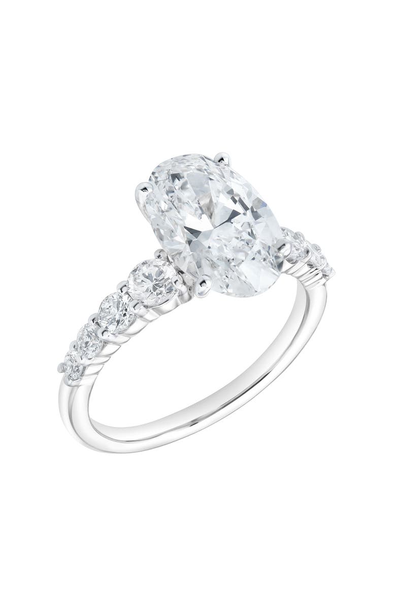 LuvMyJewelry Camila 14K Gold Oval Lab Grown Diamond Engagement Ring - 2.5 Ct, Alternate, color, 14K White Gold