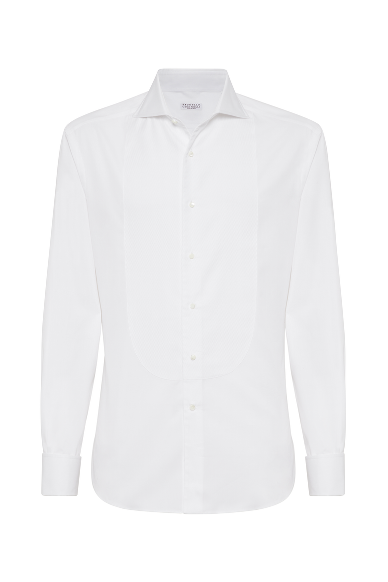 Tuxedo shirt with pleating, Main, color, White