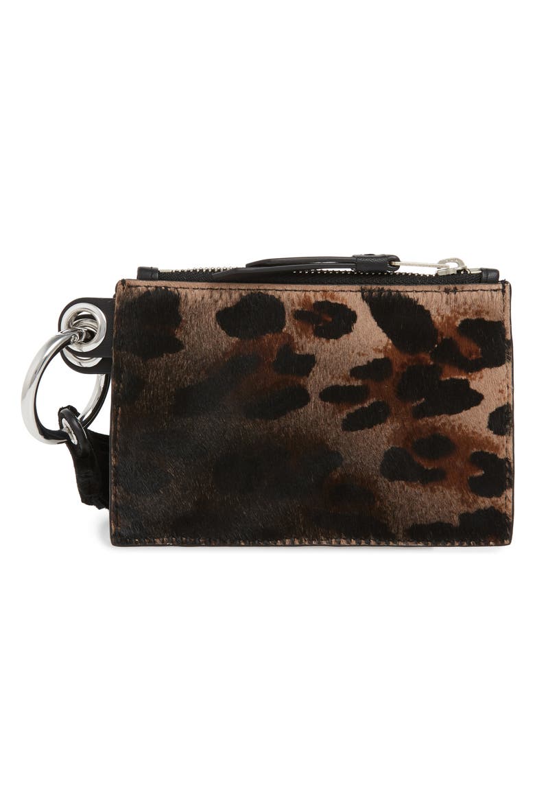 Genuine Calf Hair Leopard Print Key Fob, Alternate, color, LEOPARD/ BLACK