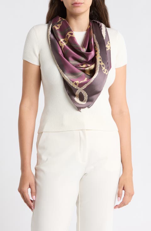 Status Print Satin Square Scarf