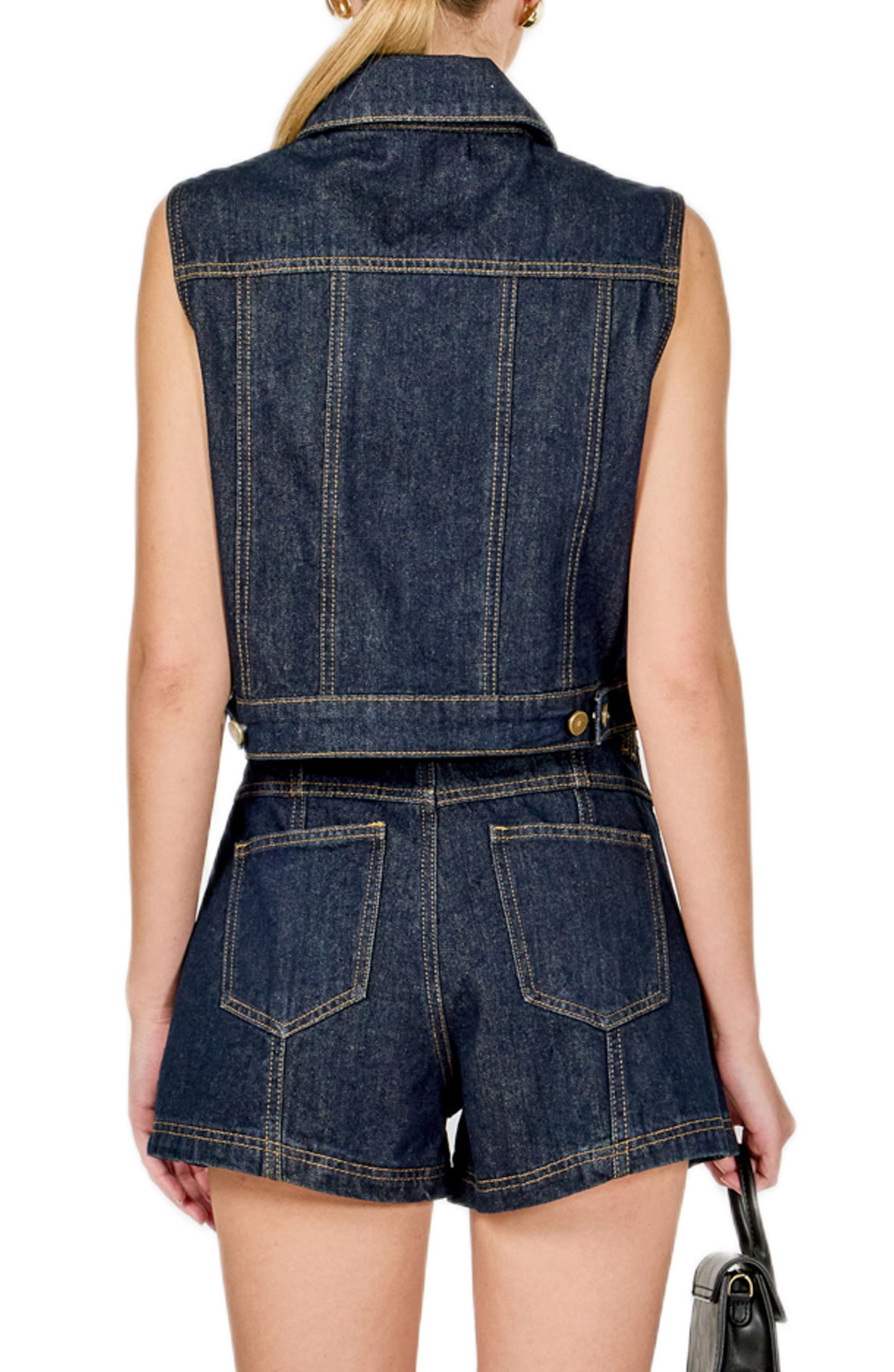 Crop Denim Vest - image 2