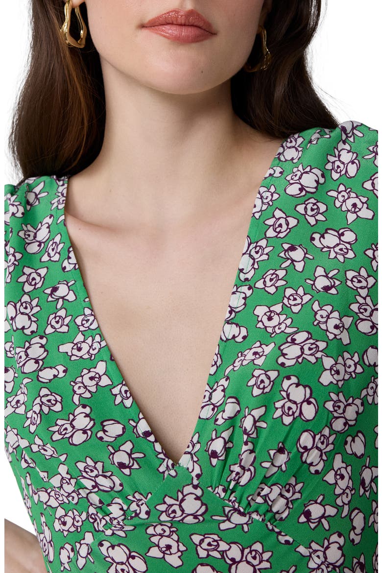 Molly Floral Midi Dress, Alternate, color, KALAMATA MINI INDIAN GREEN