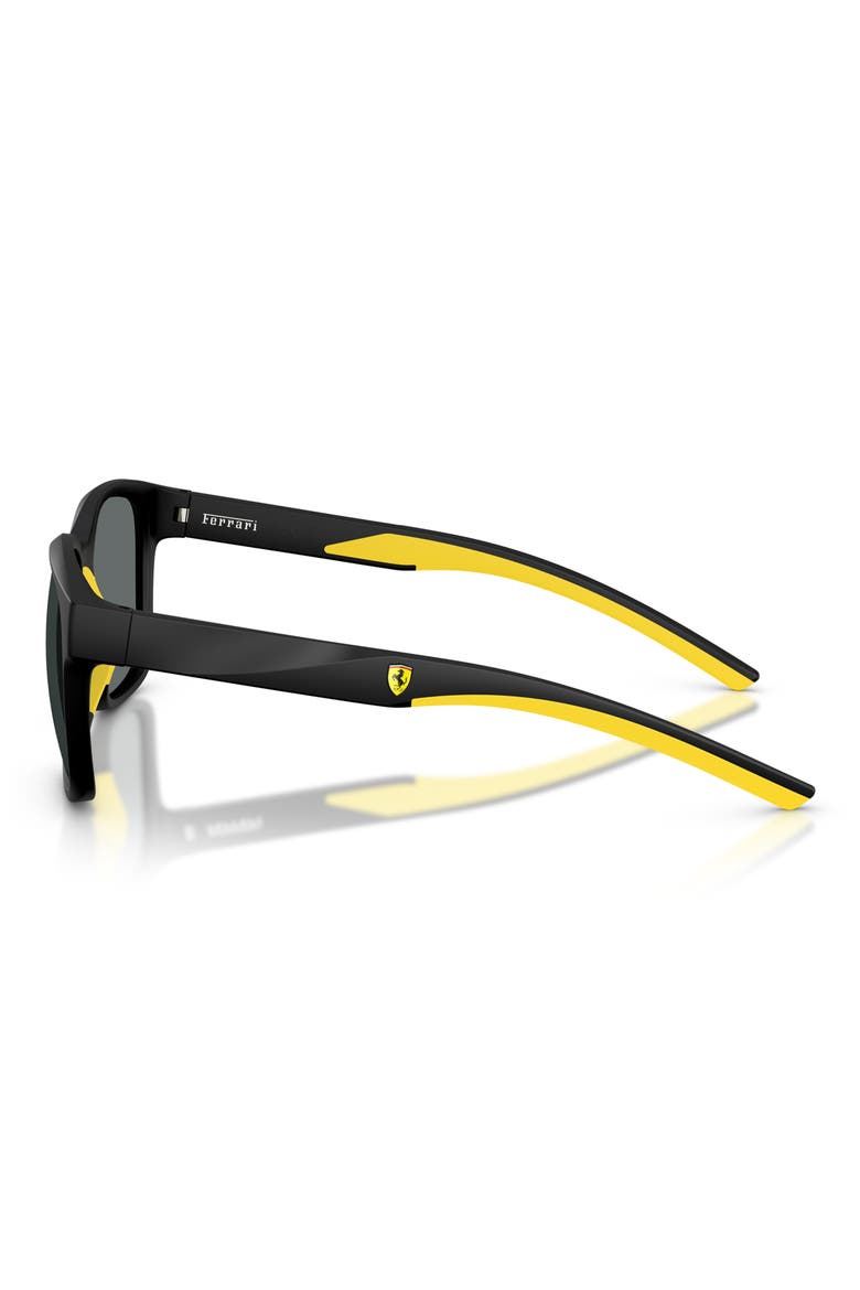56mm Square Sunglasses, Alternate, color, MATTE BLACK / DARK GREY POLAR