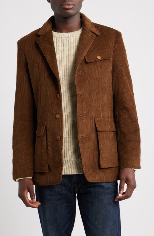 Schott Nyc Weekender Corduroy Blazer In Brown