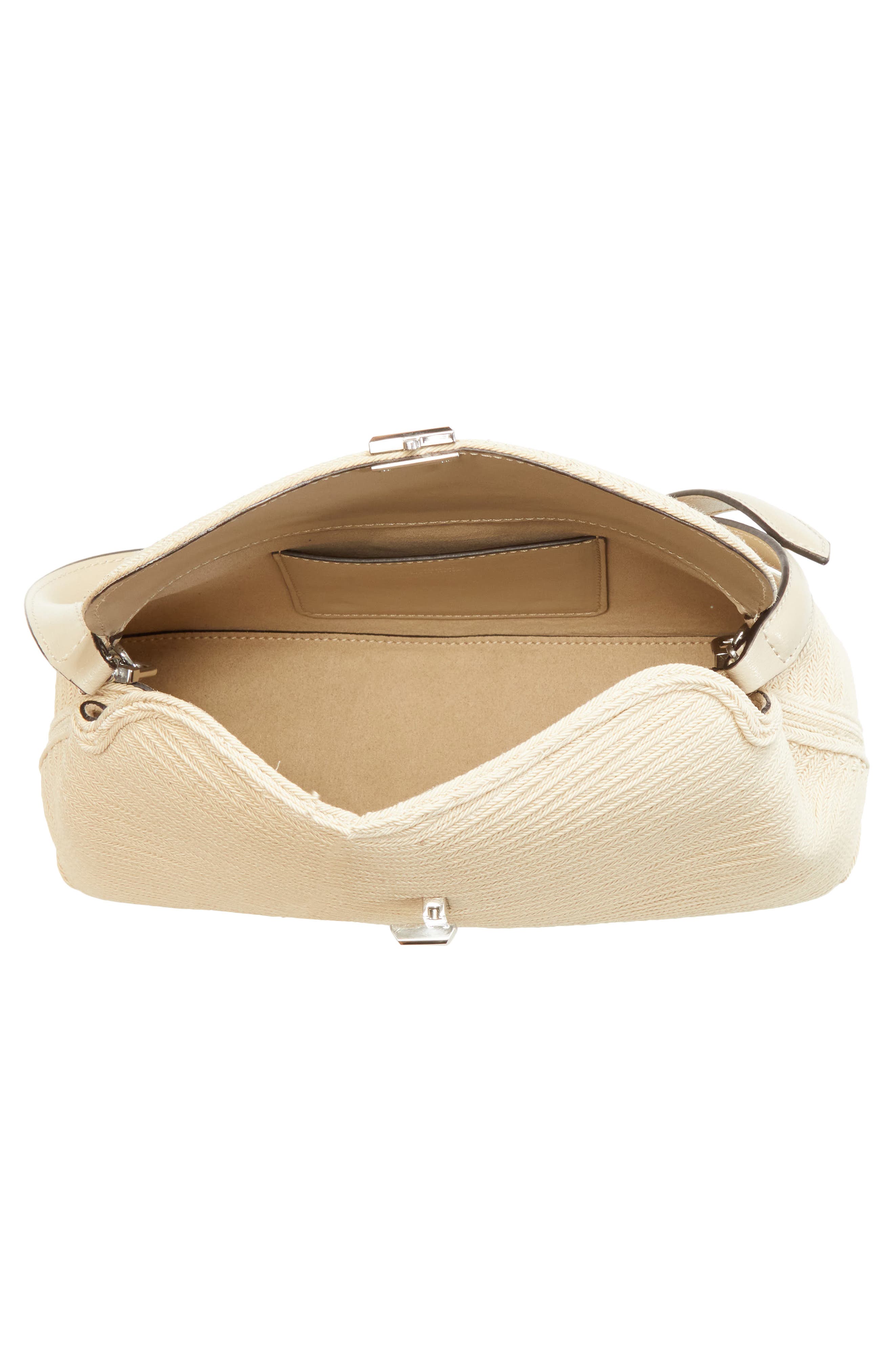 TOTEME Mini T-Lock Leather Clutch, Alternate, color, Champagne
