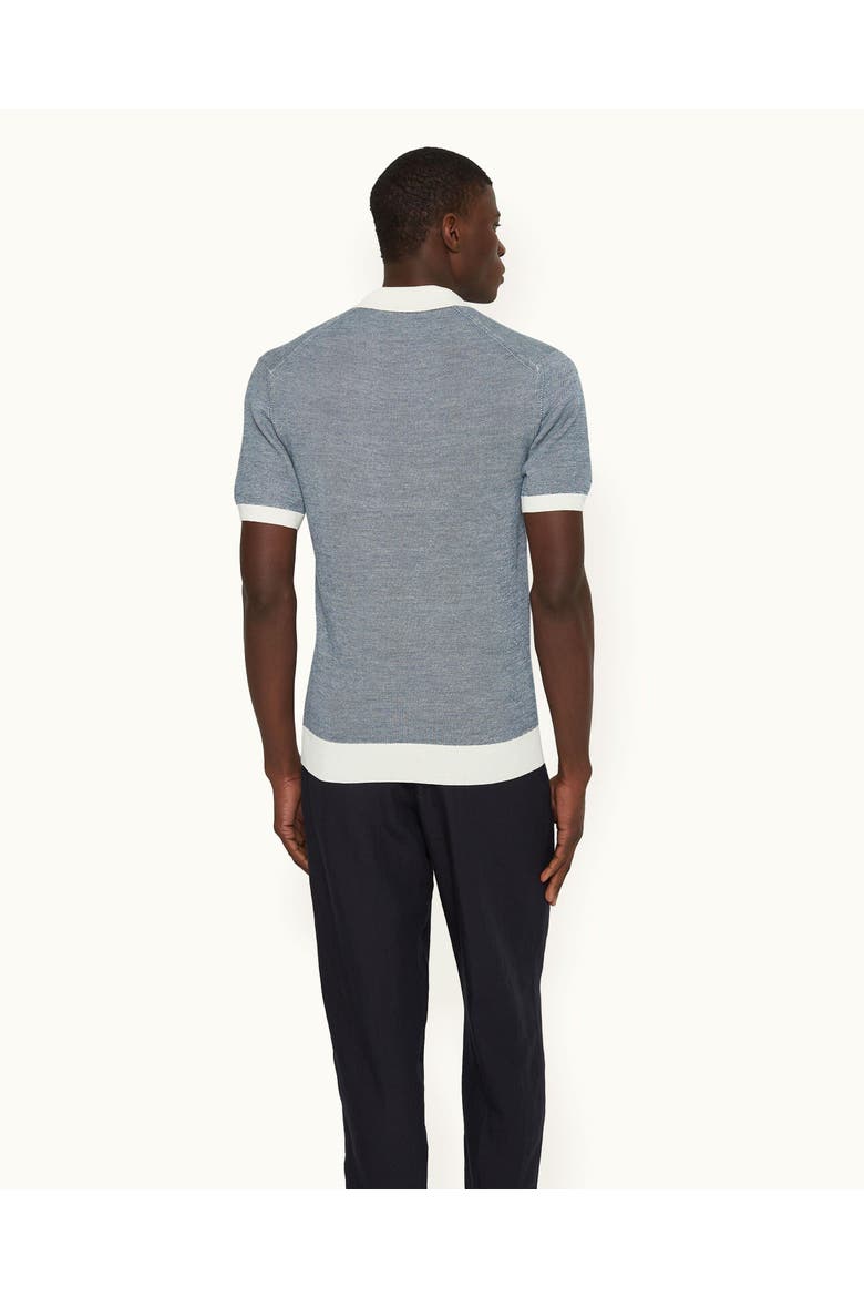 Horton Merino Tailored-Fit Polo Shirt, Alternate, color, Dark Aquamarine/White Sand