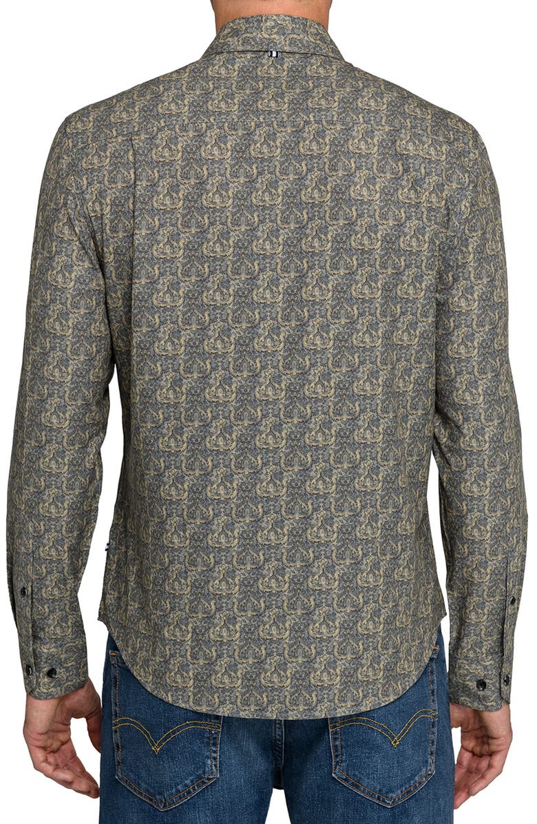 Brooklyn Brigade Ornate Print Woven Long Sleeve Basic, Alternate, color, Olive