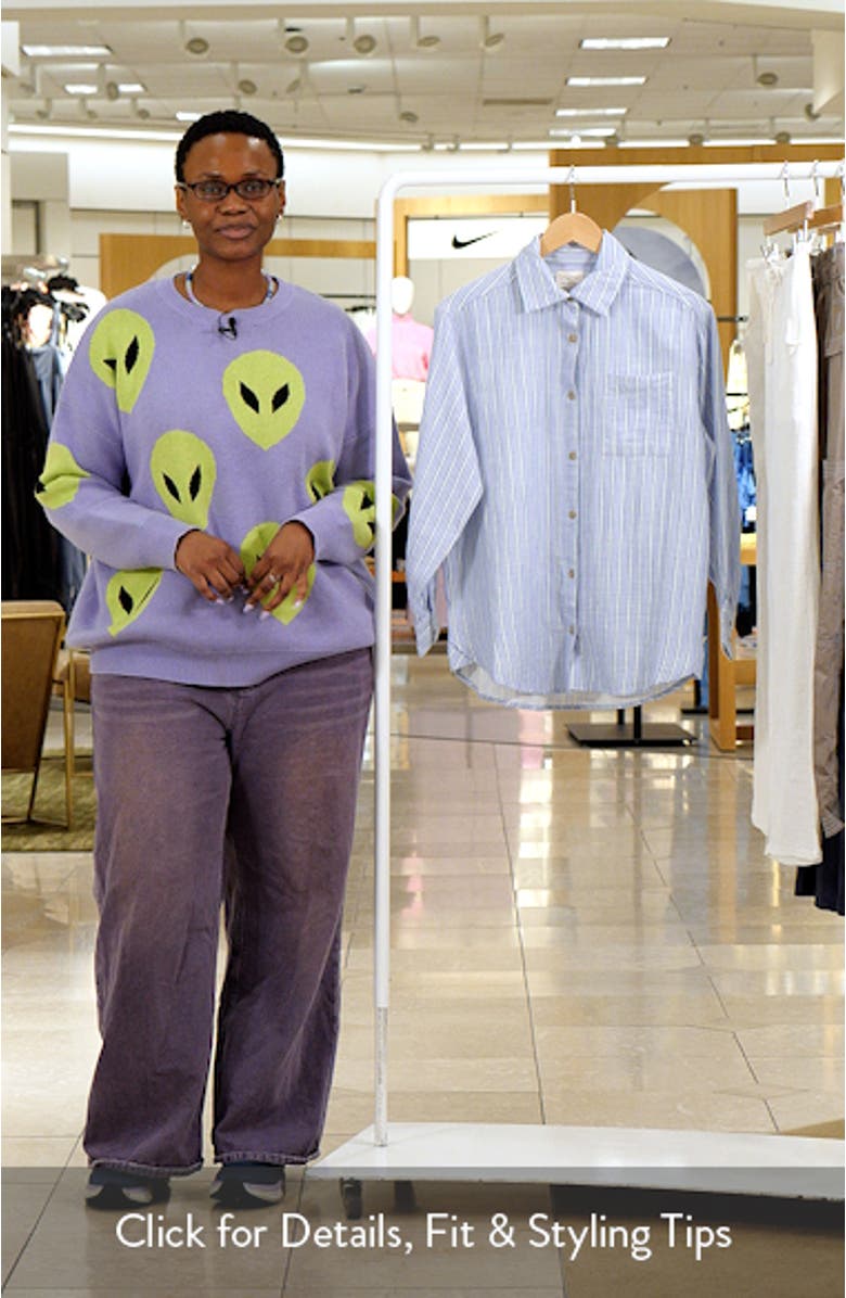 Wanderer Stripe Cotton Button-Up Shirt, sales video thumbnail