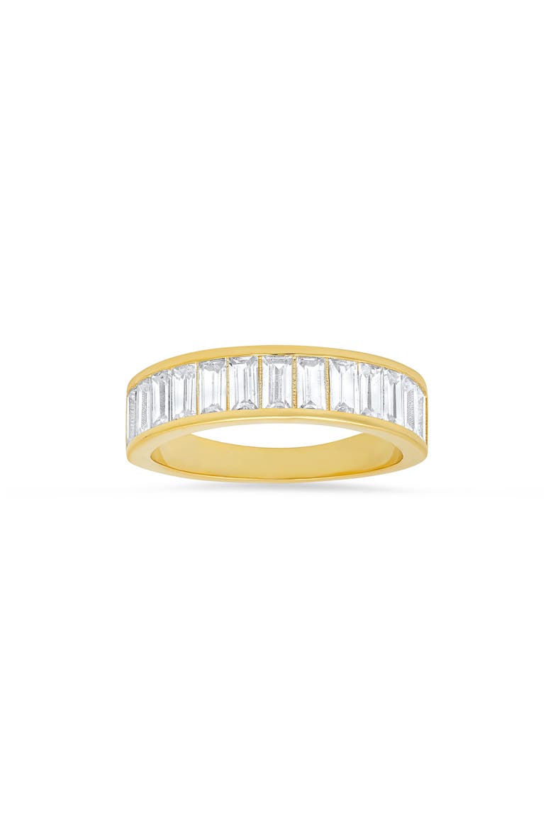 Sterling Silver CZ Band Ring, Main, color, GOLD