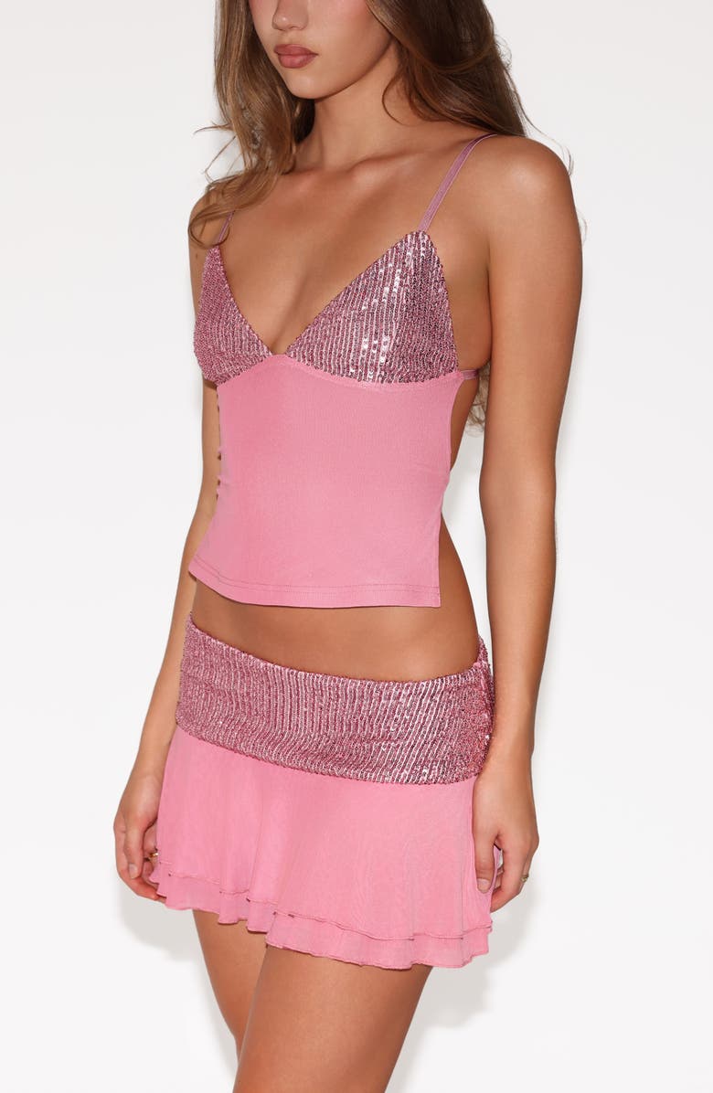 Tiger Mist Syla Sequin Waist Miniskirt, Alternate, color,