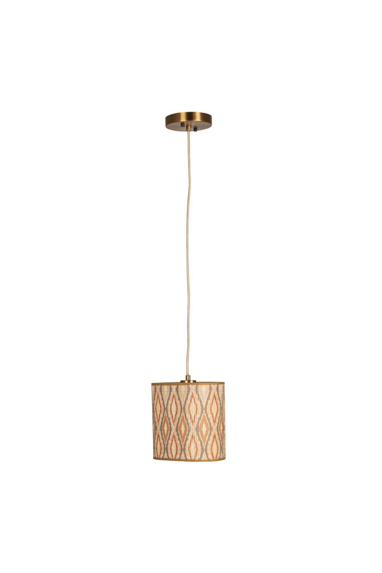 100 Watt Organic Shaped Pendant Lamp with Printed Pattern, Main, color, Orange