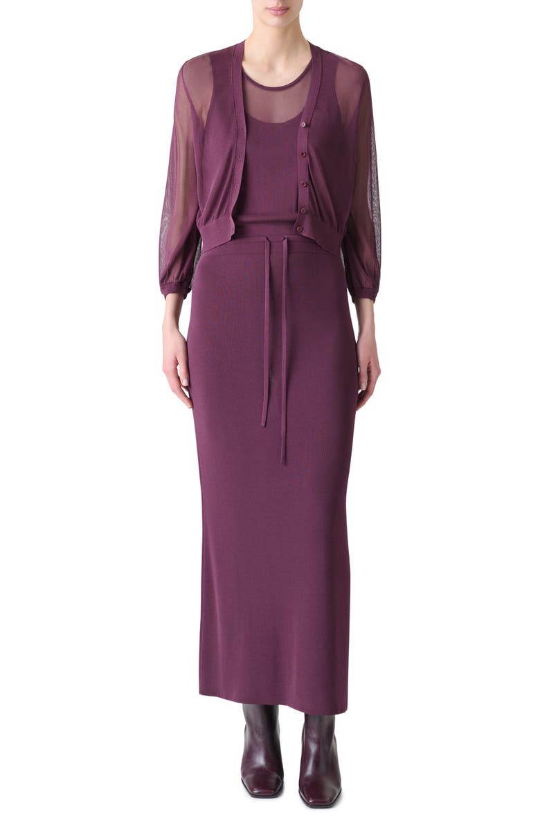 Akris punto Sheer Crop Cardigan, Main, color, 