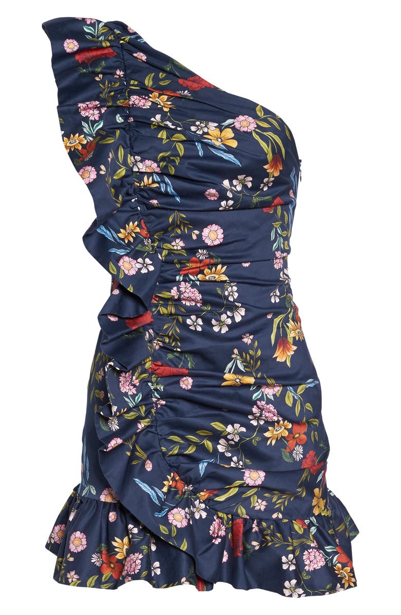 C/MEO Collective C/MEO No Matter One-Shoulder Ruffle Minidress, Alternate, color, 