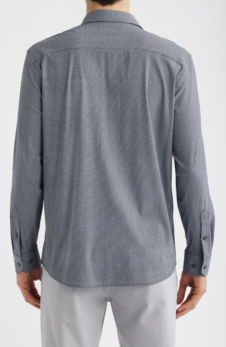 Johnston & Murphy XC Motion Performance Knit Button-Up Shirt, Alternate, color, Black Box