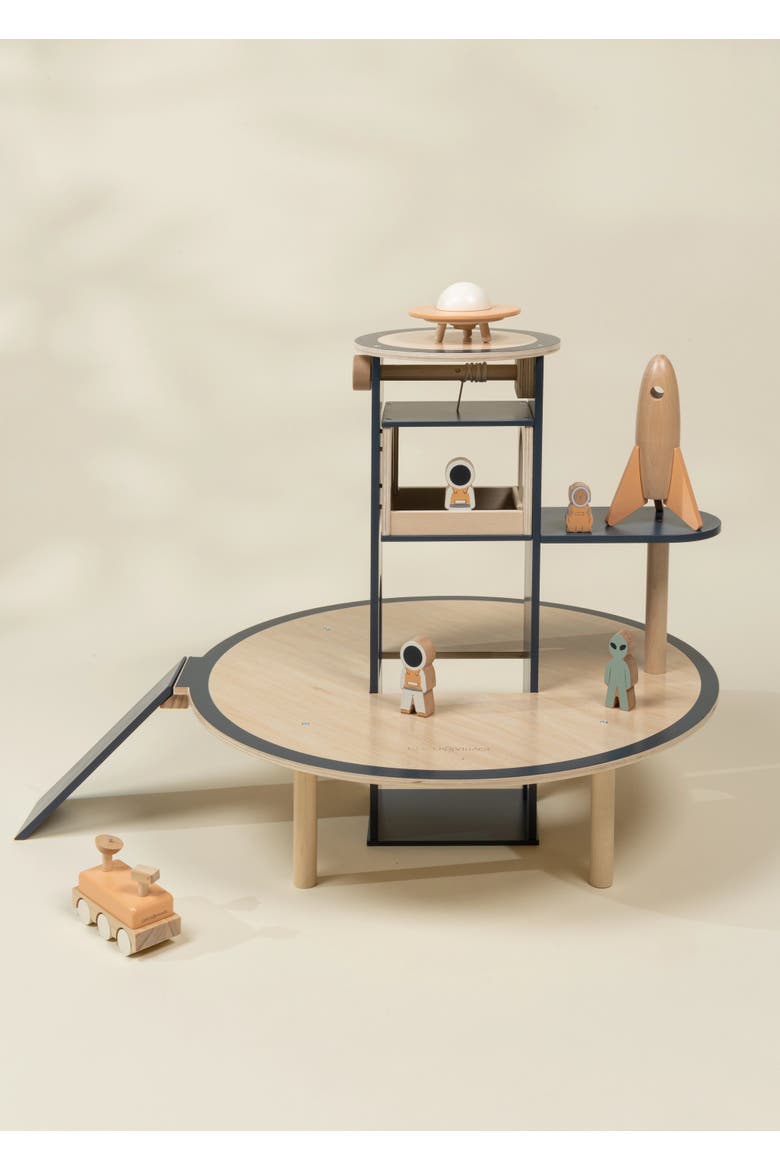 Oversized Wooden Space Station Playset & Accessories, Main, color, Natural Wood