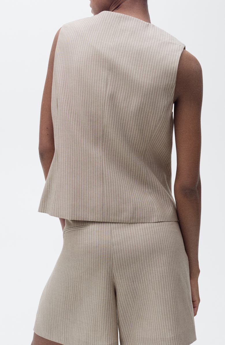 MANGO Vivian Stripe Suit Vest, Alternate, color, Medium Brown