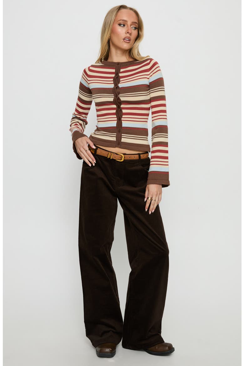 Kenza Wide Leg Corduroy Pants, Alternate, color, BROWN