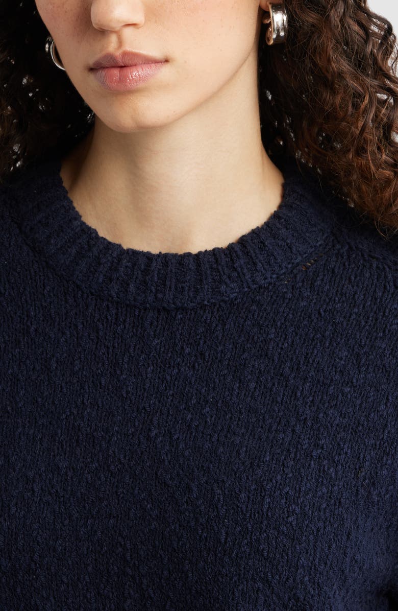 Nordstrom Texture Crewneck Sweater, Alternate, color, Navy Night