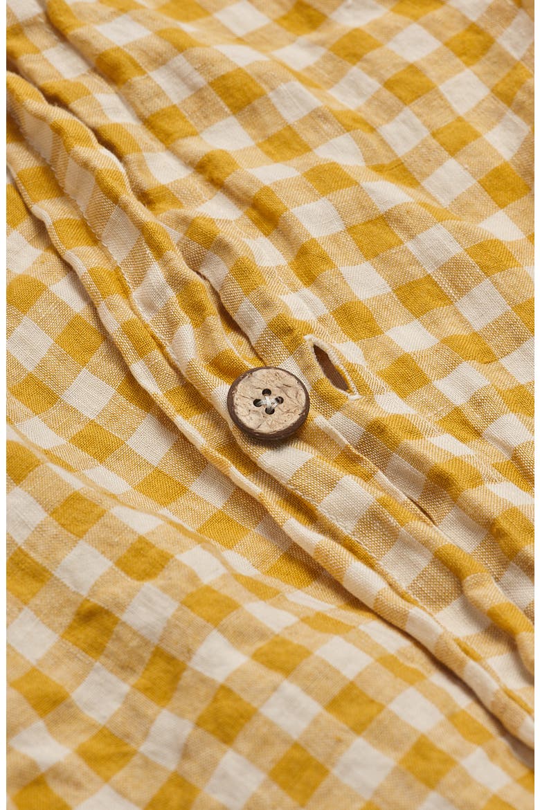 Gingham Linen Duvet Cover, Alternate, color, HONEY