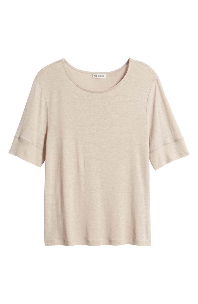 RUE SOPHIE Fern Oversize Linen & Cotton T-Shirt, Alternate, color, 