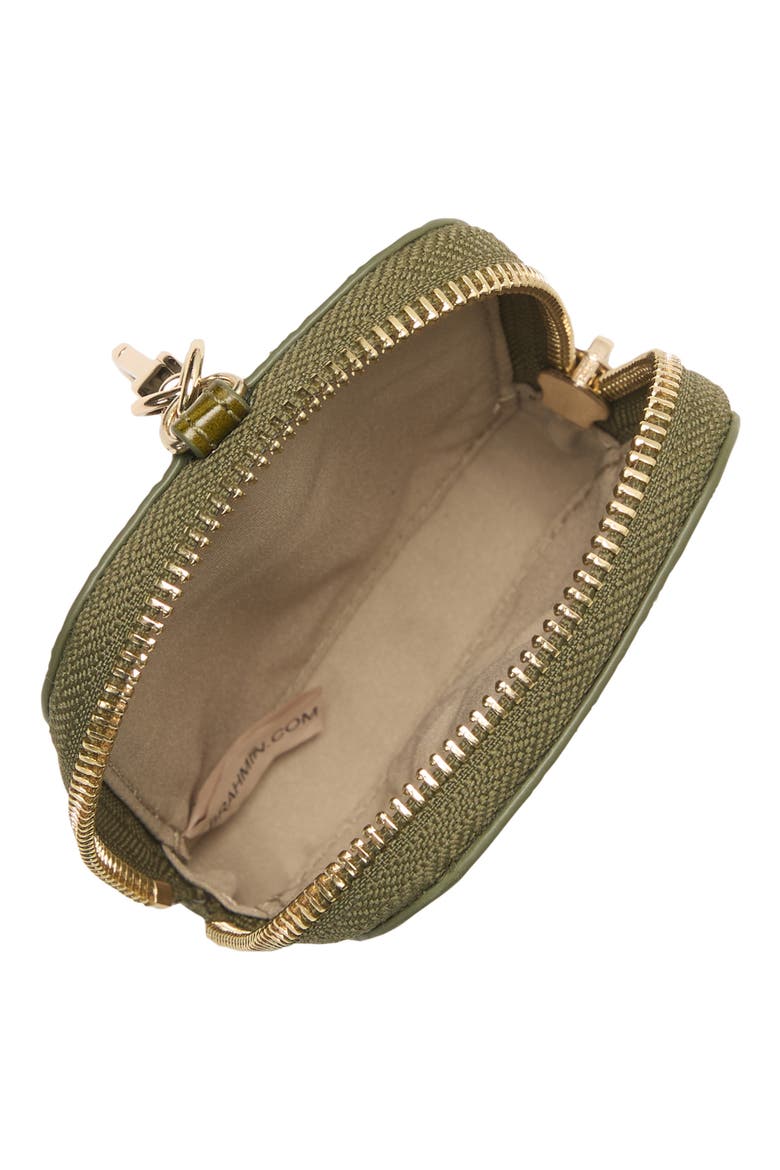Katelynn Croc Embossed Leather Coin Pouch, Alternate, color, OLIVE
