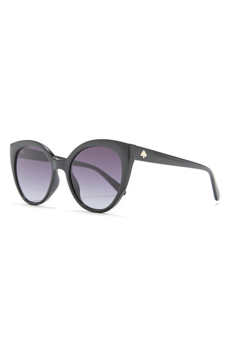Kate Spade New York 54mm amyaos cat eye sunglasses, Alternate, color, Black / Grey Shaded