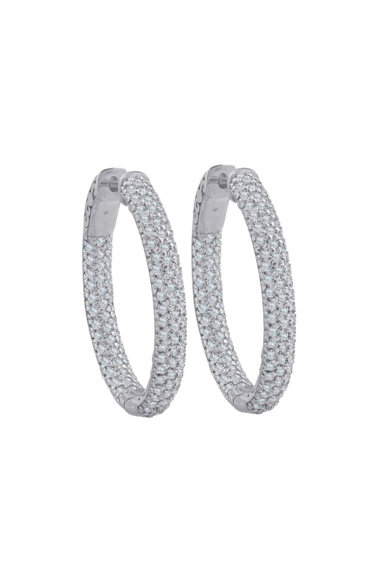 Bliss Diamond 2Ct Diamond Hoops Gold Pave Inside Outside Earrings 1.25" Tall Lab Grown, Alternate, color,