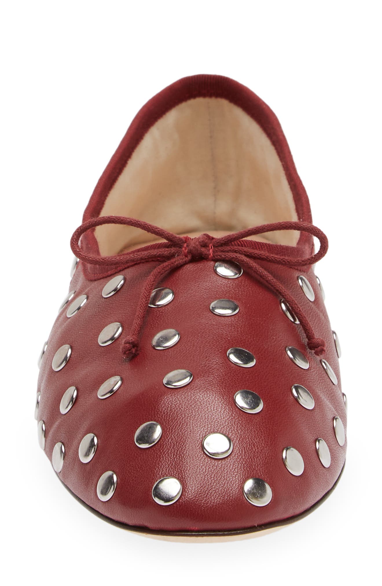 Loeffler Randall Landon Studded Ballet Flat, Alternate, color, Wine/ Silver