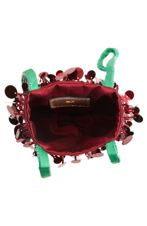 Anya Hindmarch Mini Sriracha Embellished Clutch In Burgundy