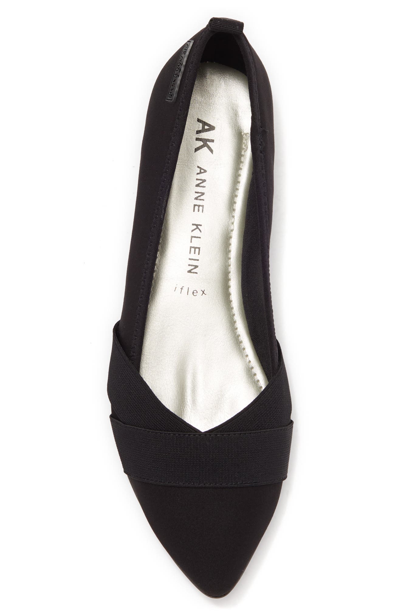 Anne Klein Oval Flat, Alternate, color, Black