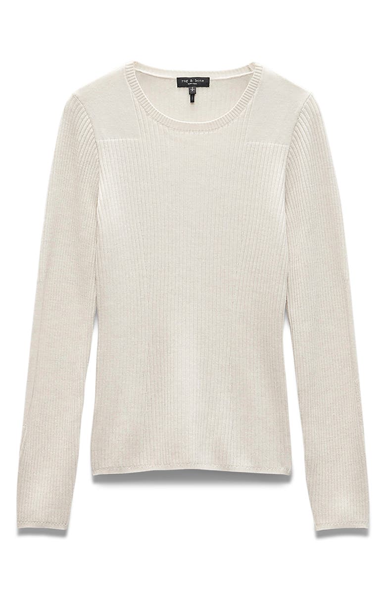 rag & bone Audrina Rib Sweater, Alternate, color, Offwht