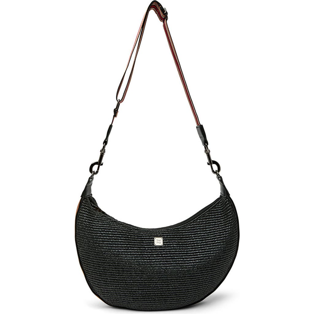 Think Royln Soho Sunset Shoulder Bag In Black Raffia