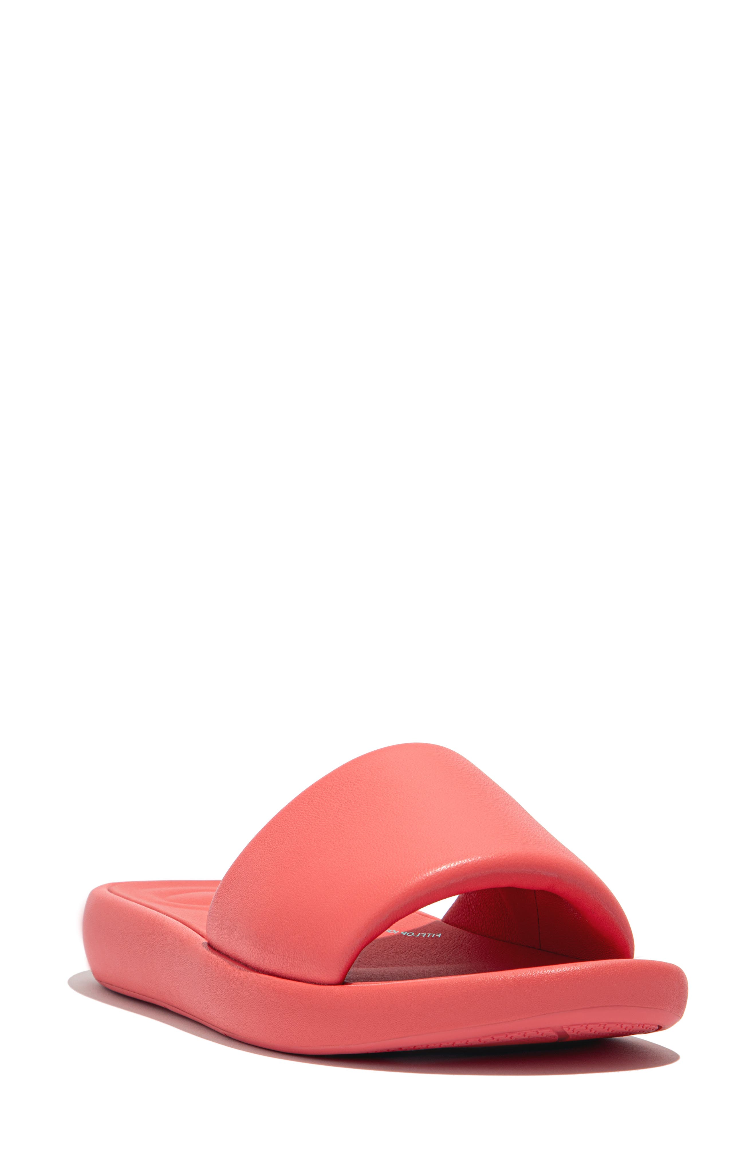FitFlop iQushion D-Luxe Slide Sandal, Main, color, Rosy Coral