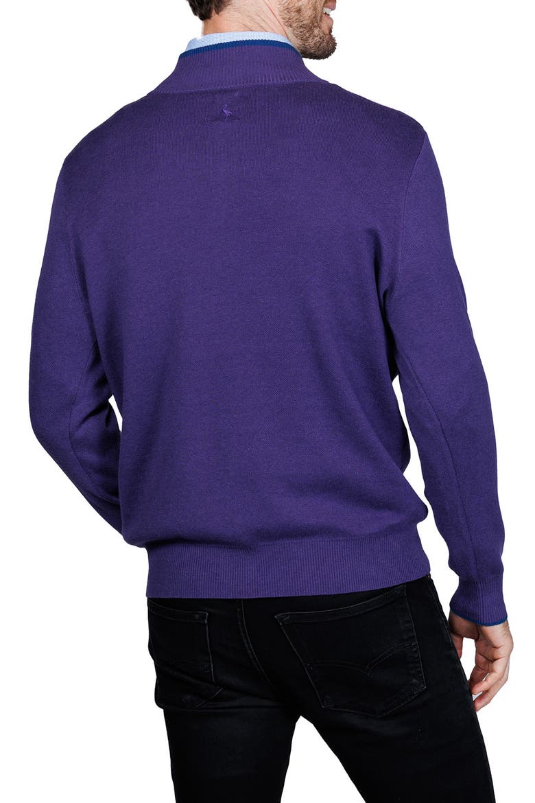 Fine Knit Quarter Zip Sweater, Alternate, color, EGGPLANT