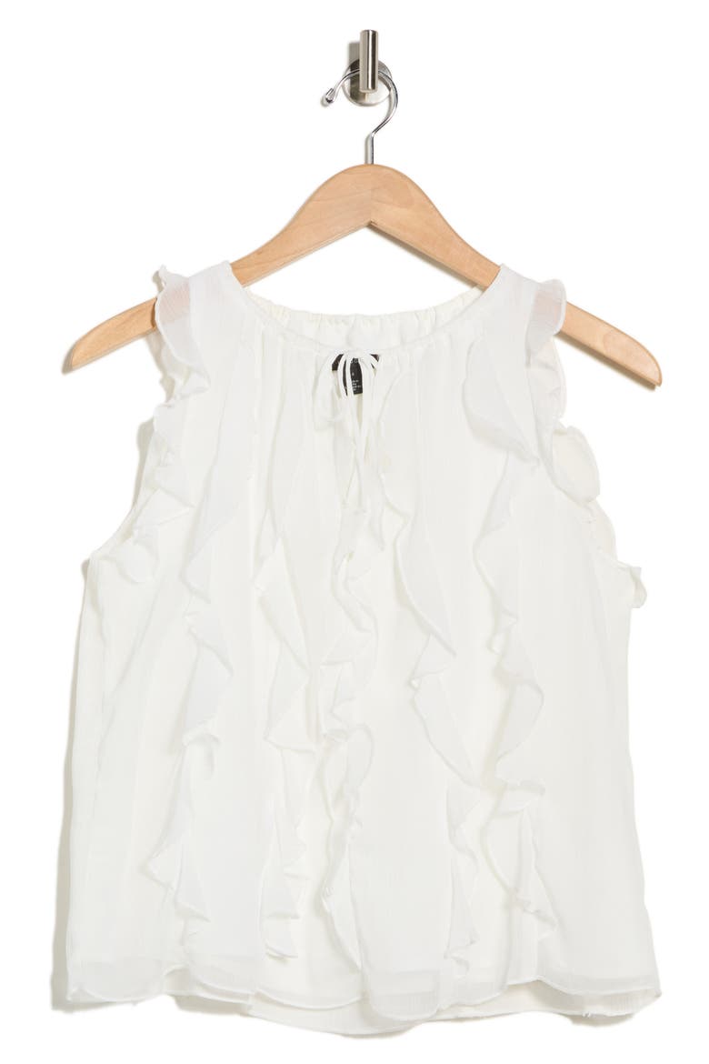 Ruffle Sleeveless Top, Alternate, color, NEW IVORY