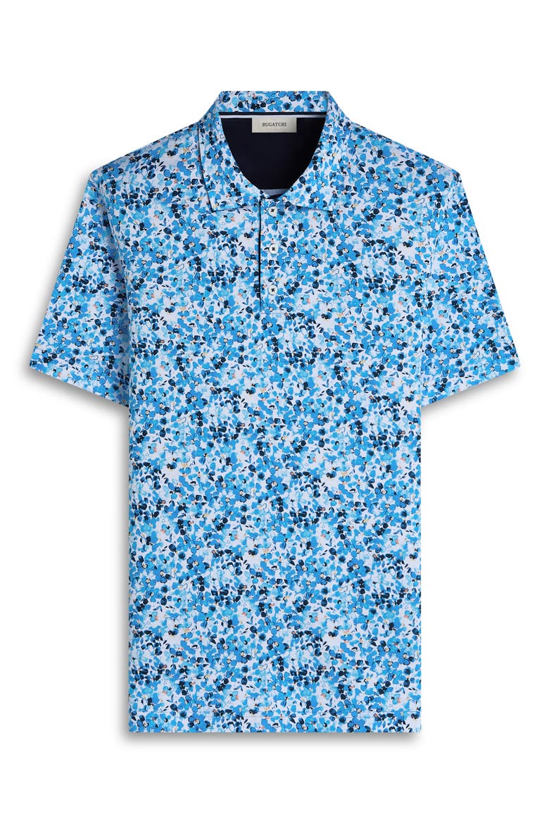 Hendrix Digital Painted Floral Print Pima Cotton Polo, Alternate, color, CLASSIC BLUE